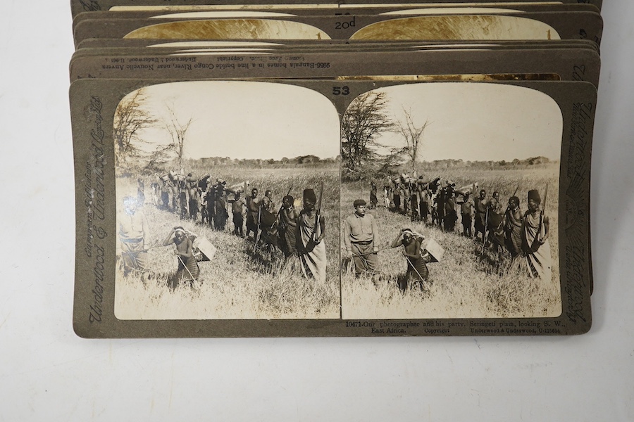 A collection of early 20th century Stereoscopic slides, of topographical African scenes. Condition - good